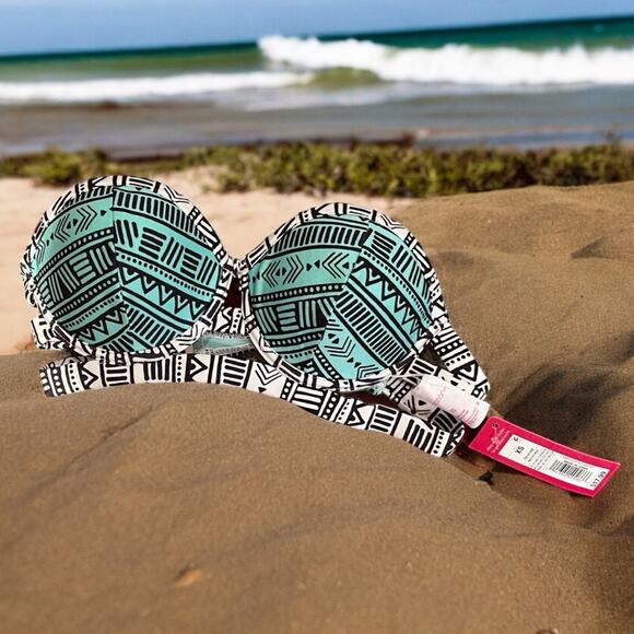 NEW Xhilaration Tribal Print Strapless Push Up Bikini Swim Top NWT Sz XS - Picture 4 of 15